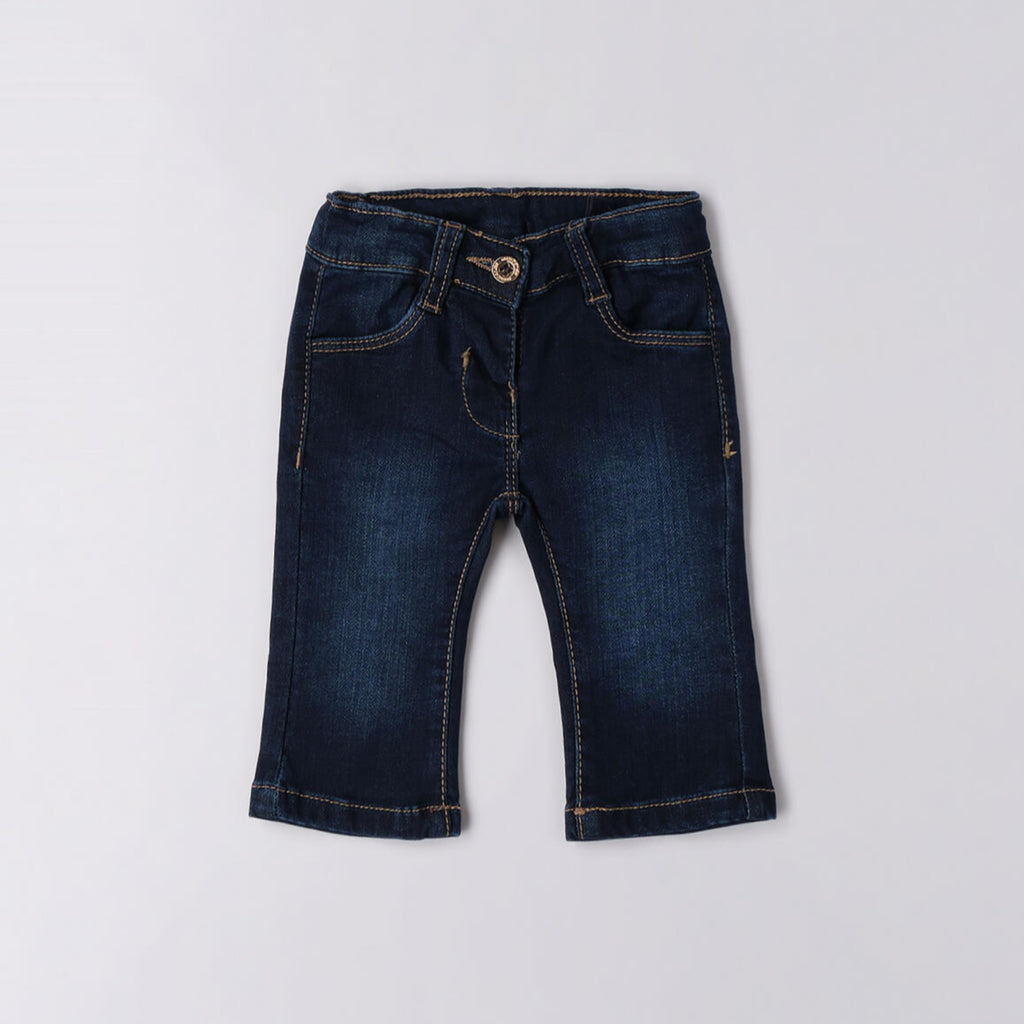Baby Girl's Stretch Cotton Denim Jeans, Blue, 3F740/7750