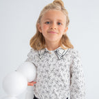 Blusa popelin satinato fiocco Bimba PANNA 5613/3 -  NANU' BABY