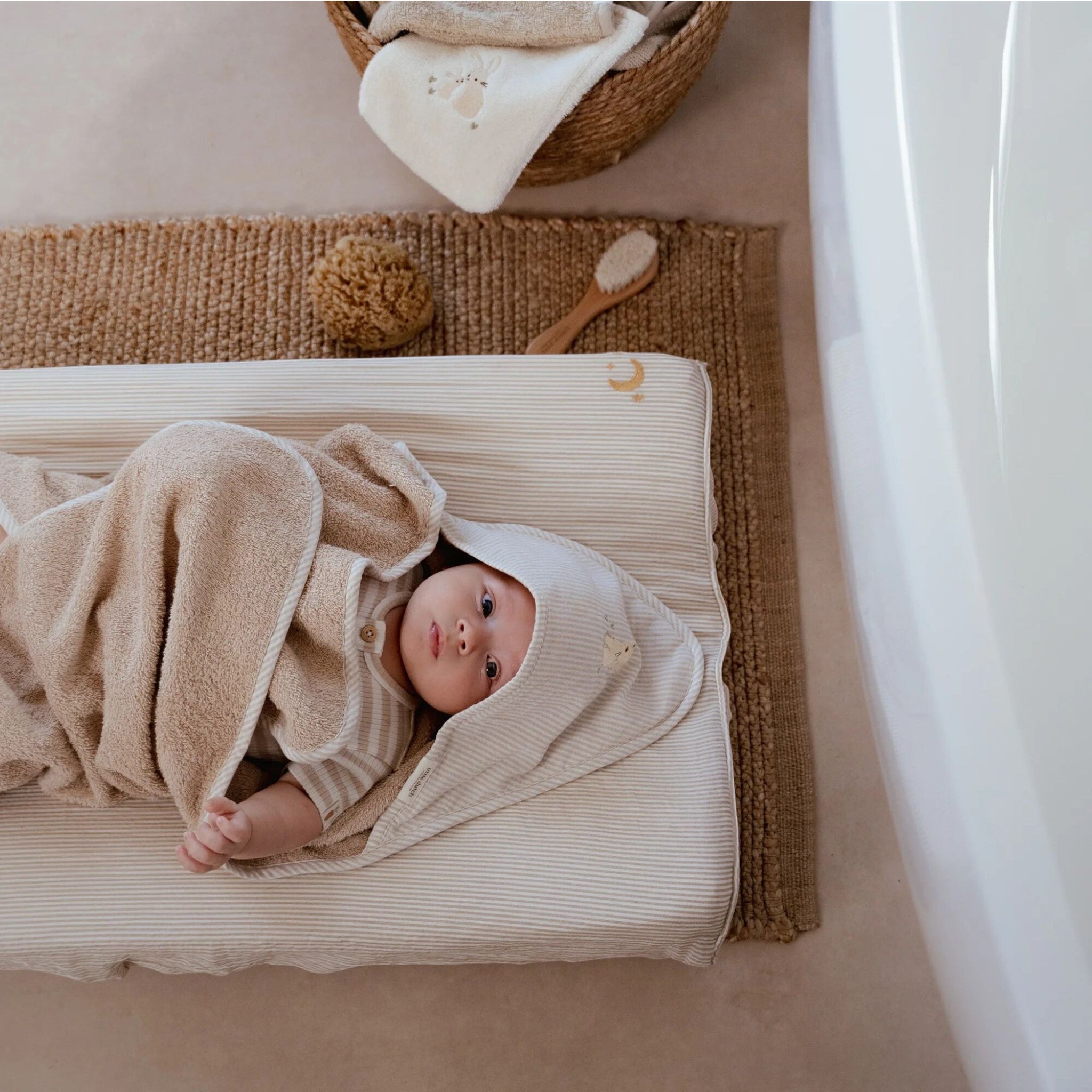 Accappatoio con cappuccio Baby Bunny - 75x75  Beige TE50695033