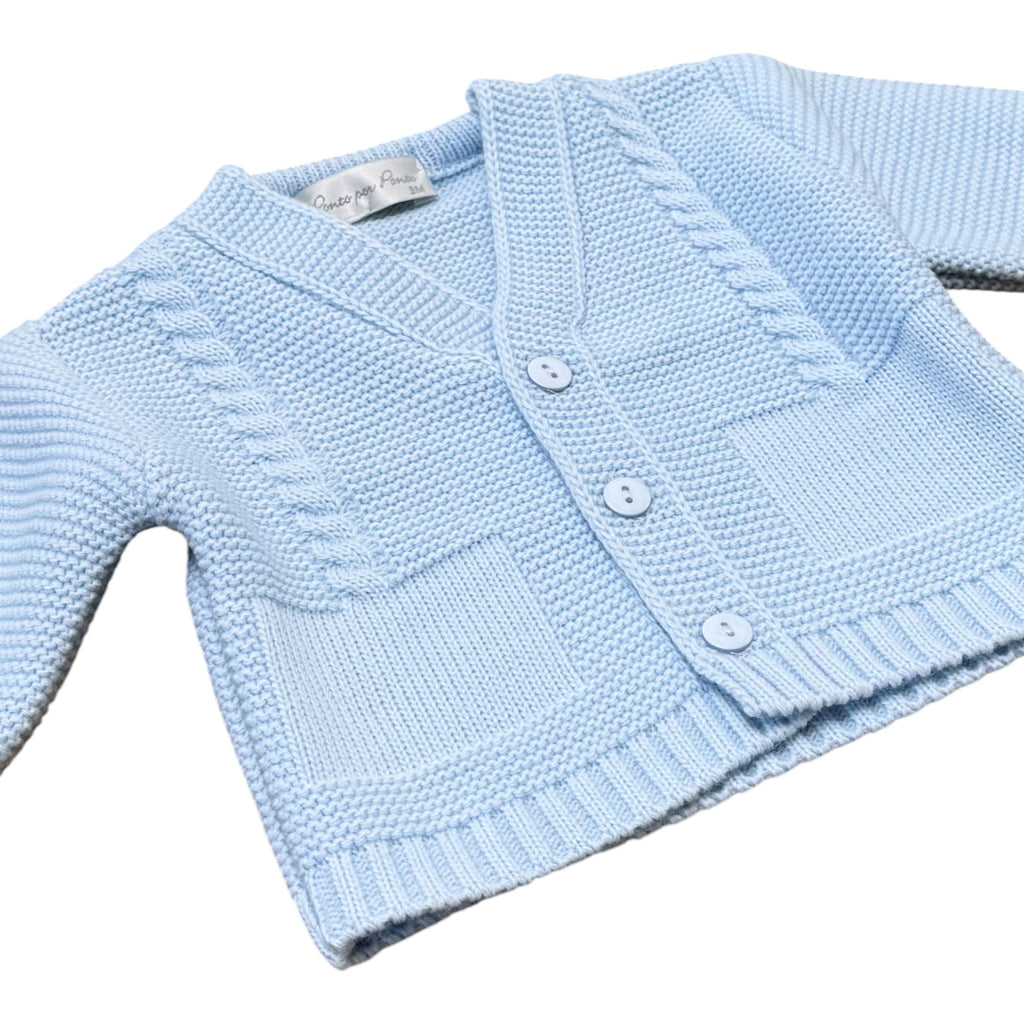 Zeremonienjacke für Kinder aus Baumwollmischgewebe, Himmelblau - PONTO POR PONTO 3/880