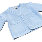 Zeremonienjacke für Kinder aus Baumwollmischgewebe, Himmelblau - PONTO POR PONTO 3/880