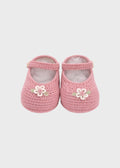 NAIME/BB-R Pink Embroidery Cotton Ballerinas