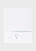 Set lenzuolino 3 pezzi neonato cotone vaniglia verde salvia ricamo mongolfiera orsetto teddy 106x80cm Made Italy MARLÙ EK50