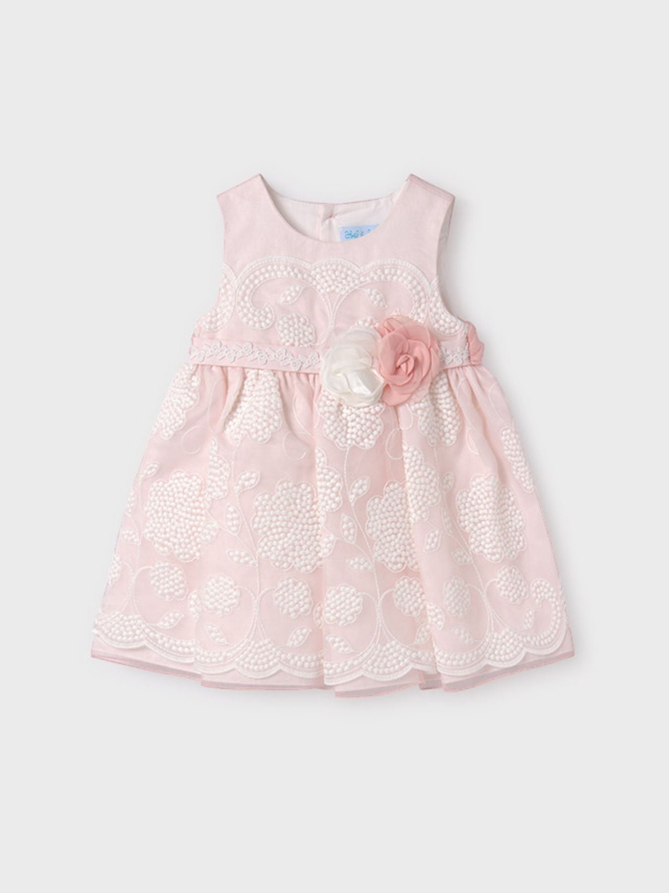 Abito organza bordato Bimba ROSA 5010