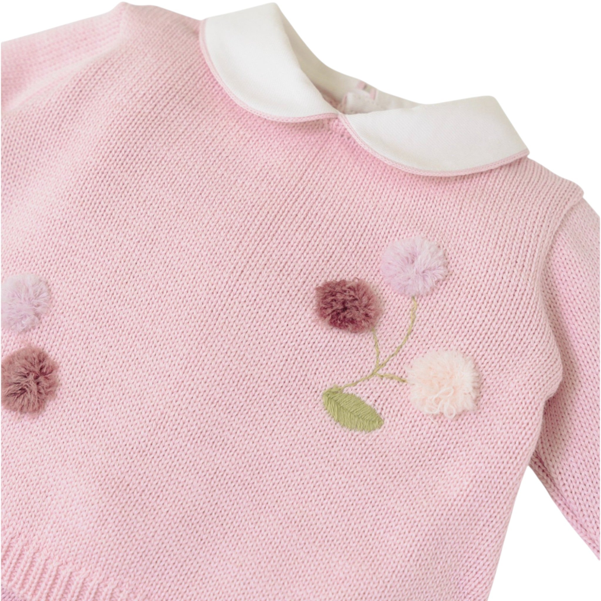 Baby Girl's Newborn Outfit in Mixed Wool, Pink - SARTORIA DEI PICCOLI (code LV1107)