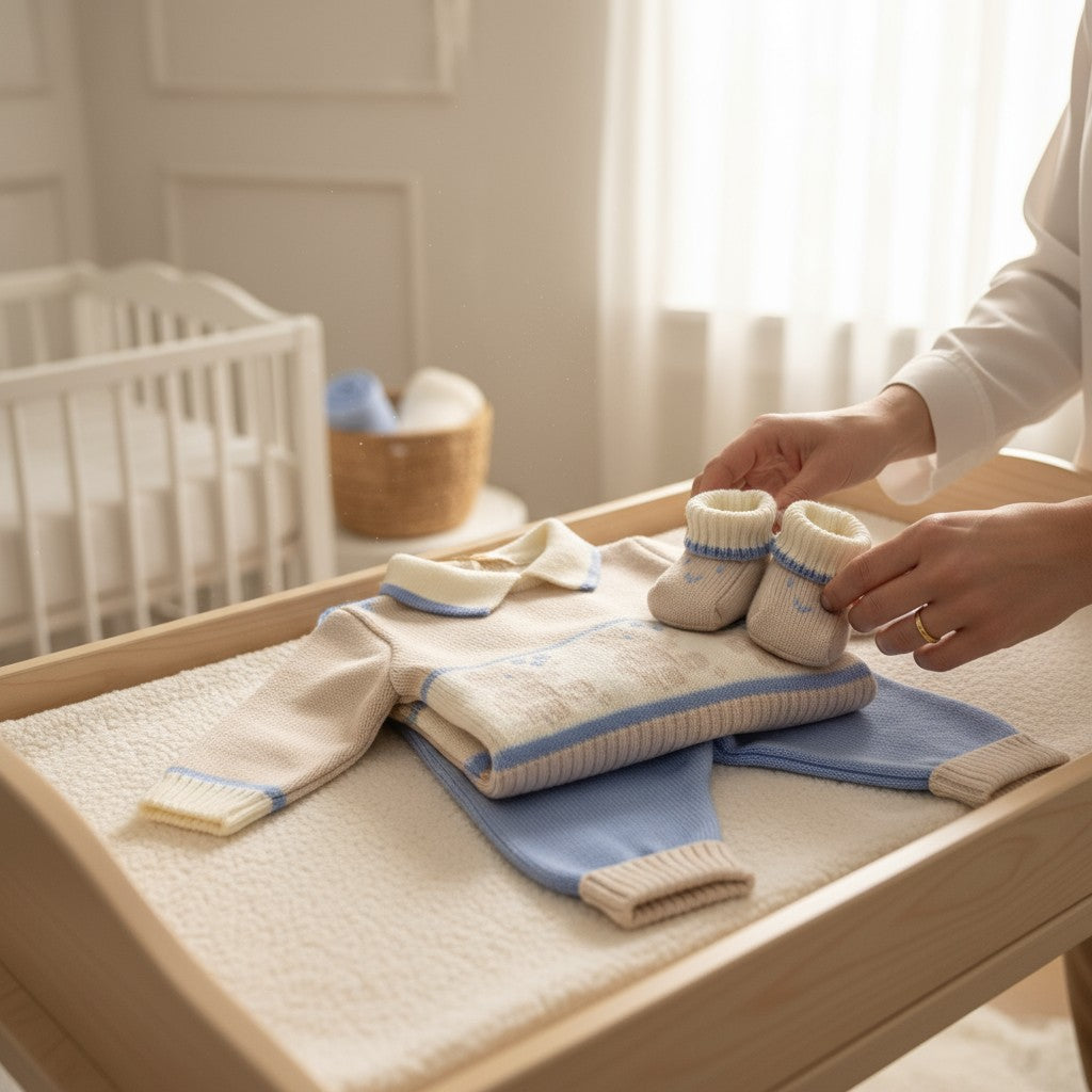 Coordinato nascita Misto Lana BEIGE Little Bear 7828