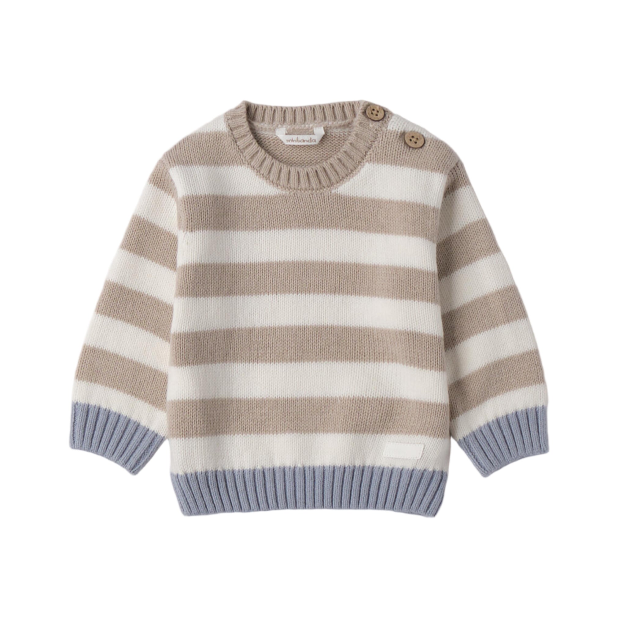 Baby Boy's Cotton and Wool Knit Sweater, Dove Grey, 3F659/521