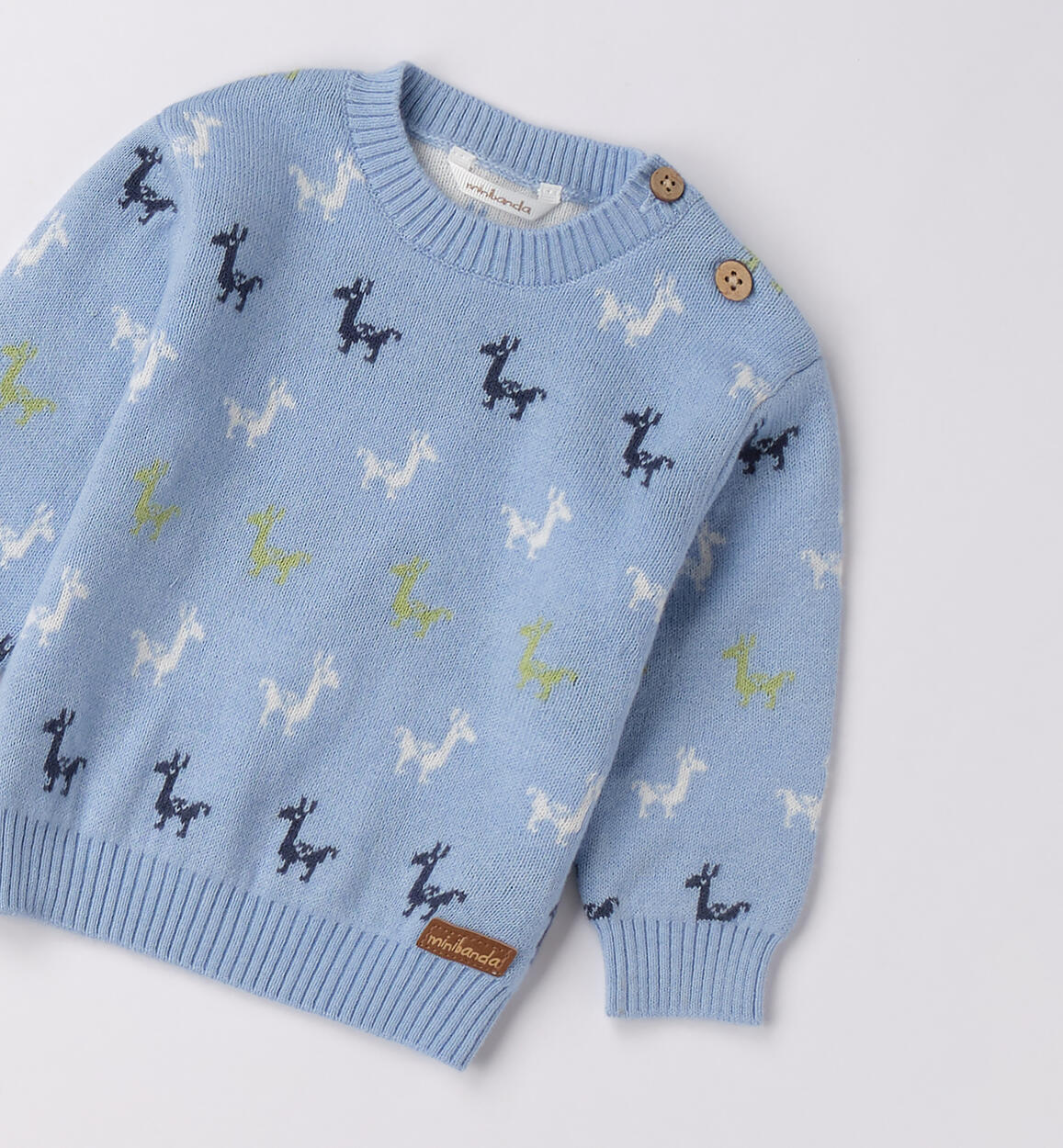 Baby Boy's Cotton and Wool Knit Sweater, Blue, 3F656/3964