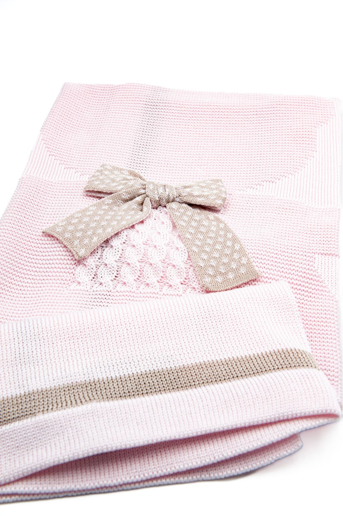 Coperta Fiocco e Orsetto Neonata ROSA EL5480