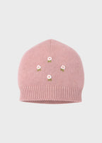TERESA Pink Embroidered Flower Baby Hat
