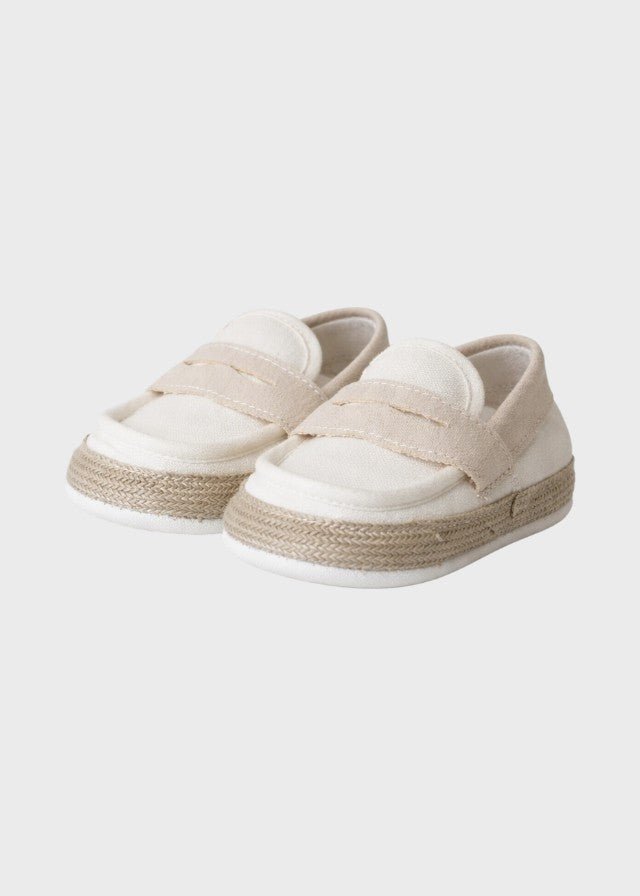 Mocassino Lino Elegante Panna SM41159/T37/P corredino e abbigliamento neonato | NANU' BABY