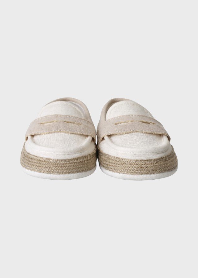 Mocassino Lino Elegante Panna SM41159/T37/P corredino e abbigliamento neonato | NANU' BABY