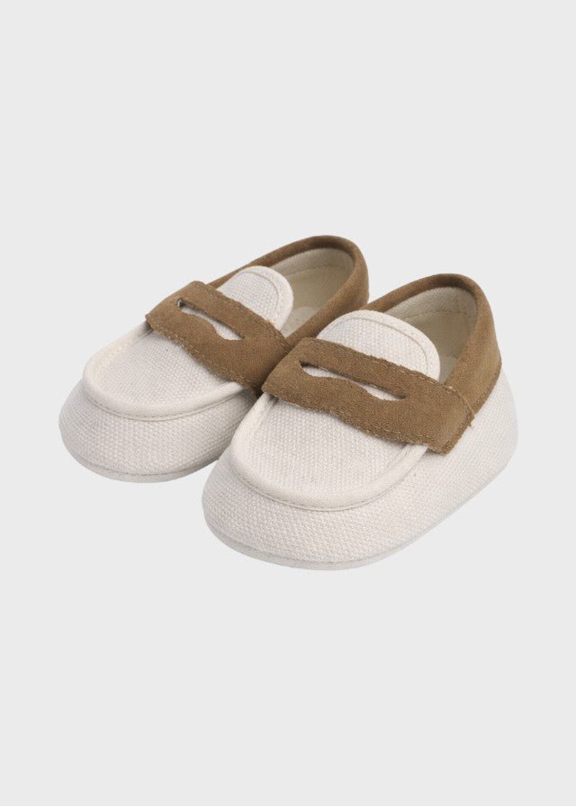 Mocassino Nappina Bianco Beige corredino e abbigliamento neonato | NANU' BABY