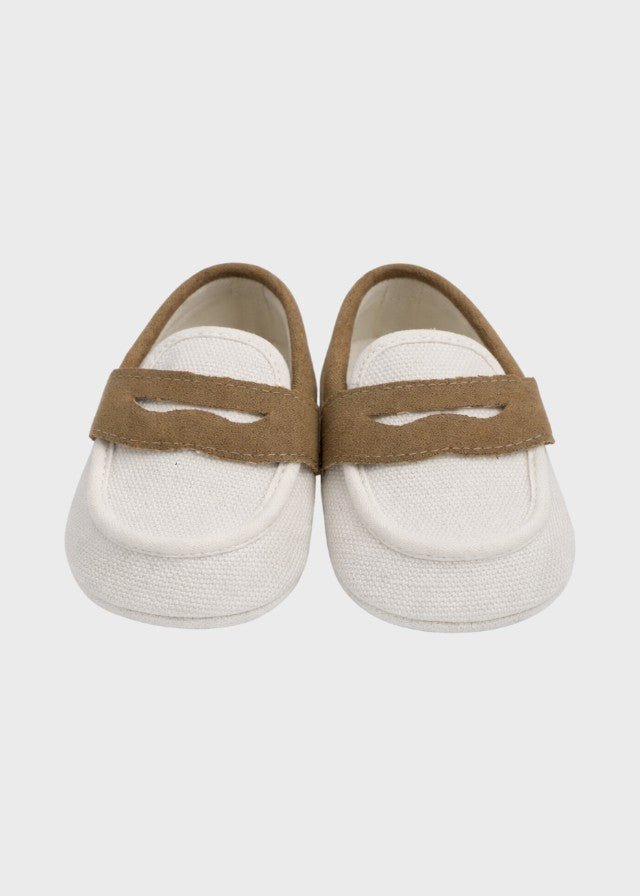 Mocassino Nappina Bianco Beige corredino e abbigliamento neonato | NANU' BABY