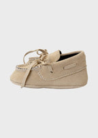 Mocassino Pelle Scamosciata Beige SM4180T/T04 corredino e abbigliamento neonato | NANU' BABY