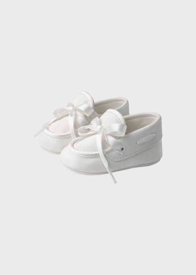 Mocassino Raso Cerimonia Bianco SM4360/20 corredino e abbigliamento neonato | NANU' BABY