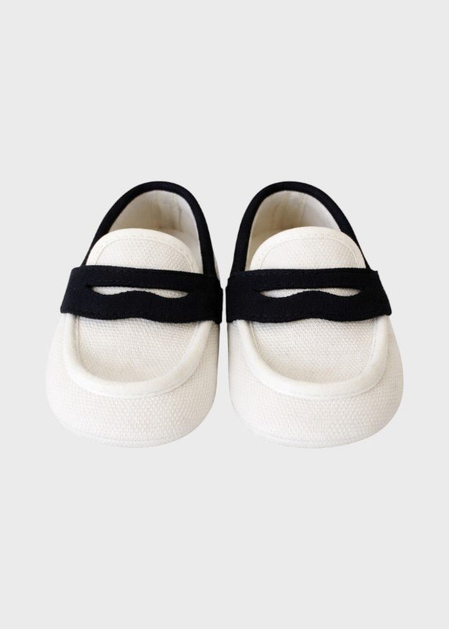 Mocassino Tessuto Bicolore Blu SM3992/T0885/B corredino e abbigliamento neonato | NANU' BABY