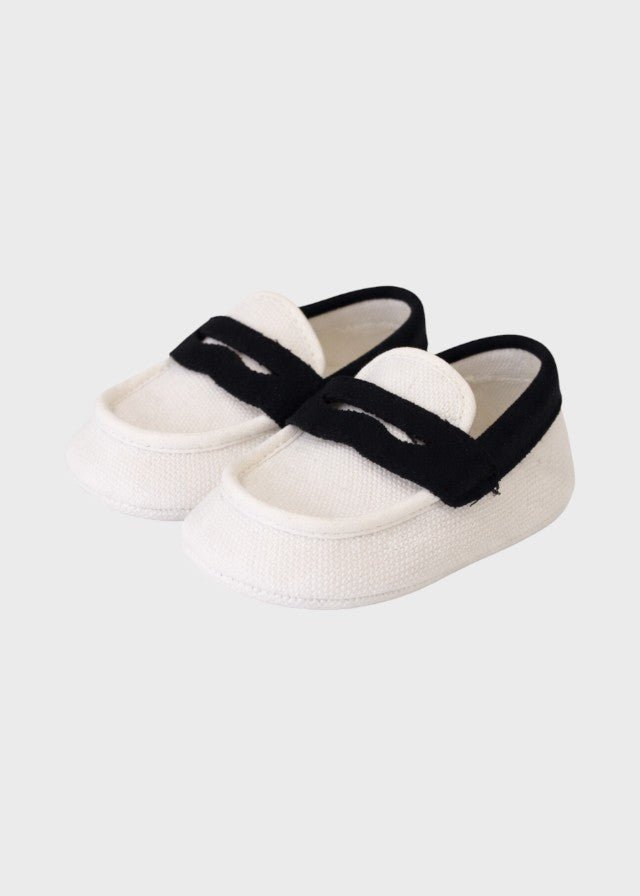 Mocassino Tessuto Bicolore Blu SM3992/T0885/B corredino e abbigliamento neonato | NANU' BABY