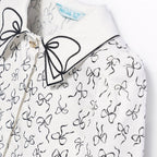 Blusa popelin satinato fiocco Bimba PANNA 5613/3 -  NANU' BABY