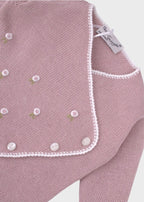 TERESA Pink Embroidered Flower Crossover Romper