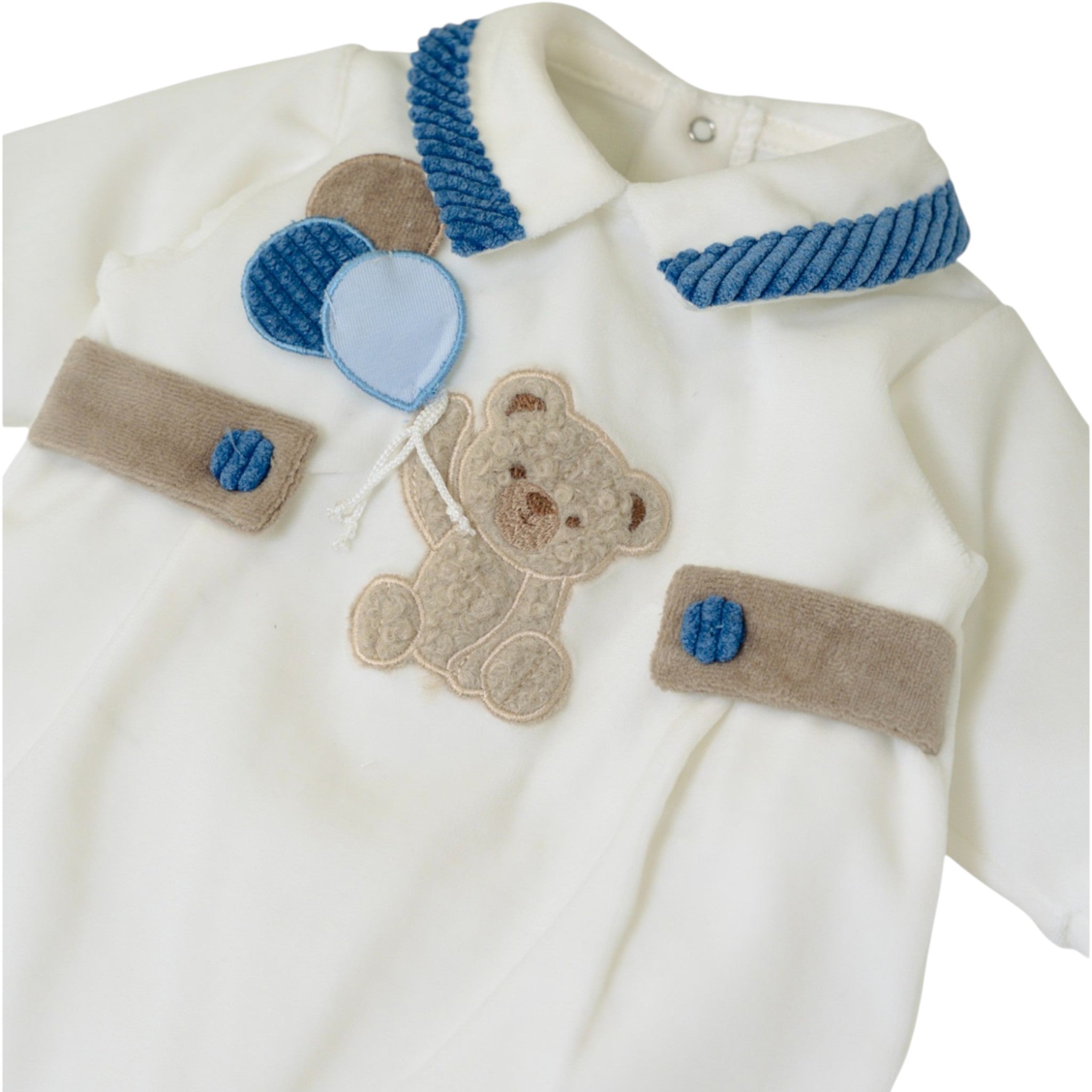 Baby Romper, White Chenille, SARTORIA DEI PICCOLI (code LT1110)