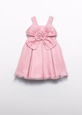 Abito Fiocco Organza Rosa 5049/57