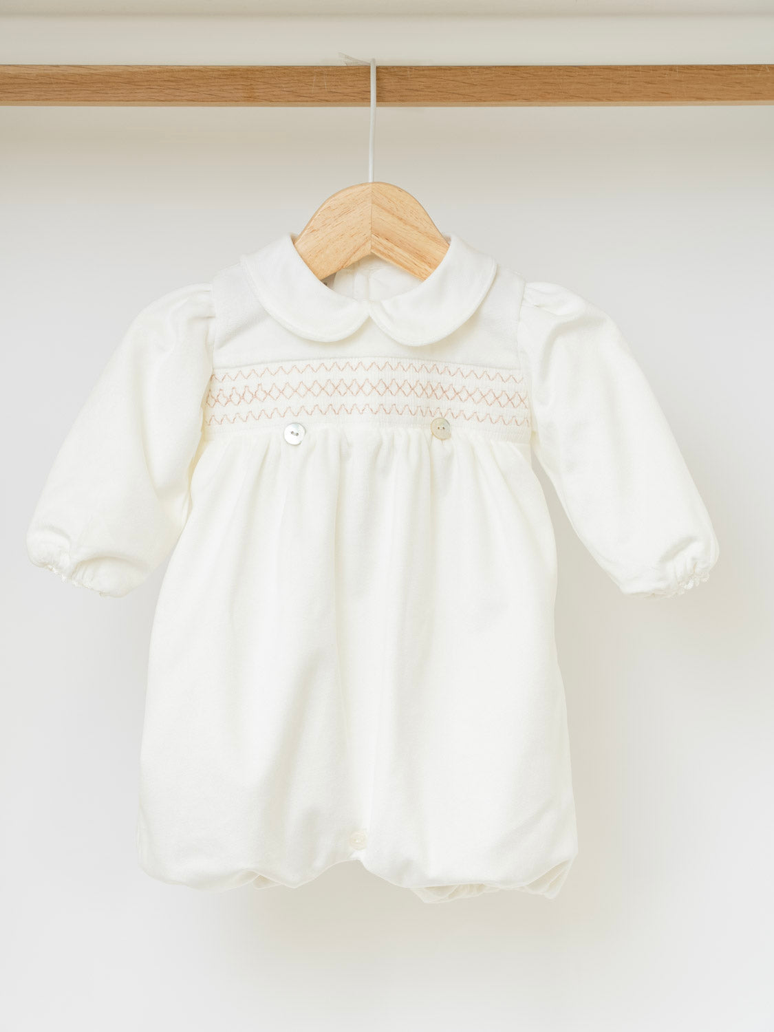 Pagliaccetto in velluto Neonato VANIGLIA IN6623 -  NANU' BABY