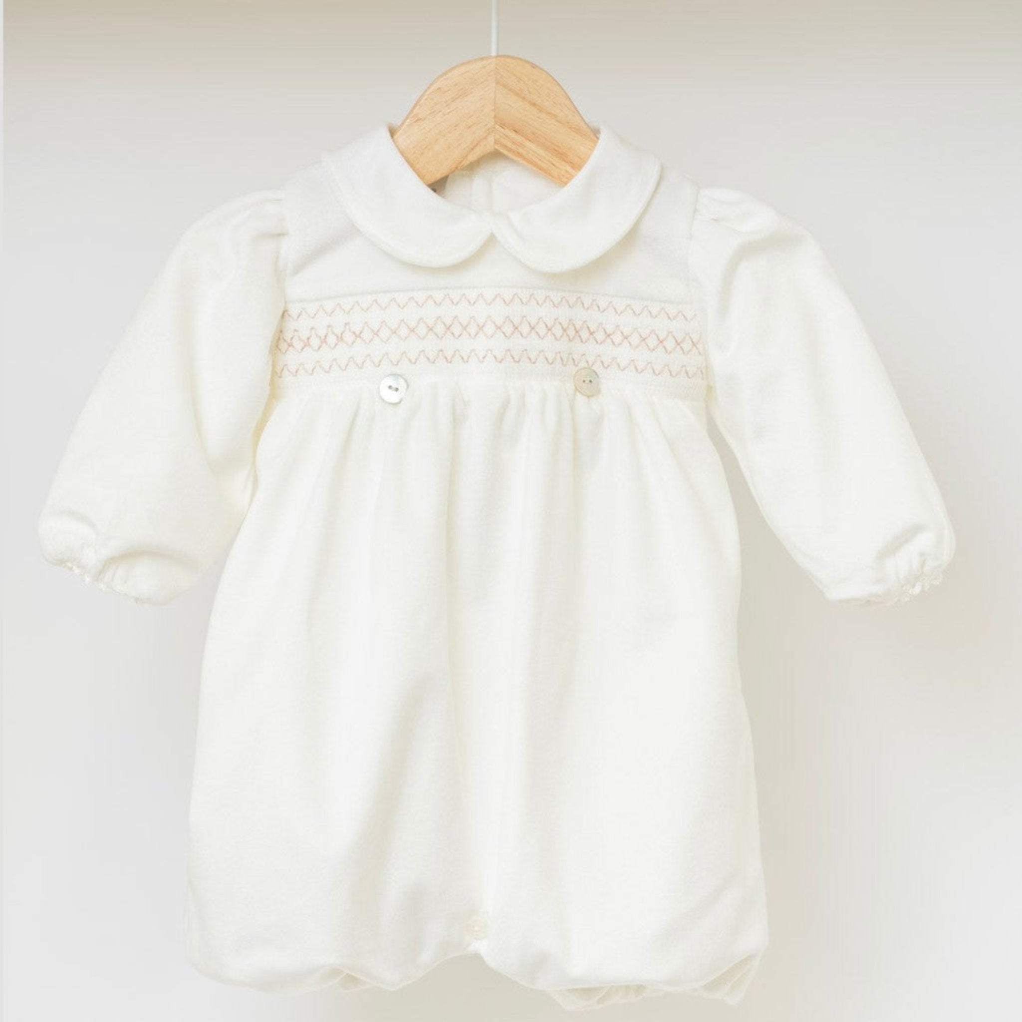 Pagliaccetto in velluto Neonato VANIGLIA IN6623 -  NANU' BABY