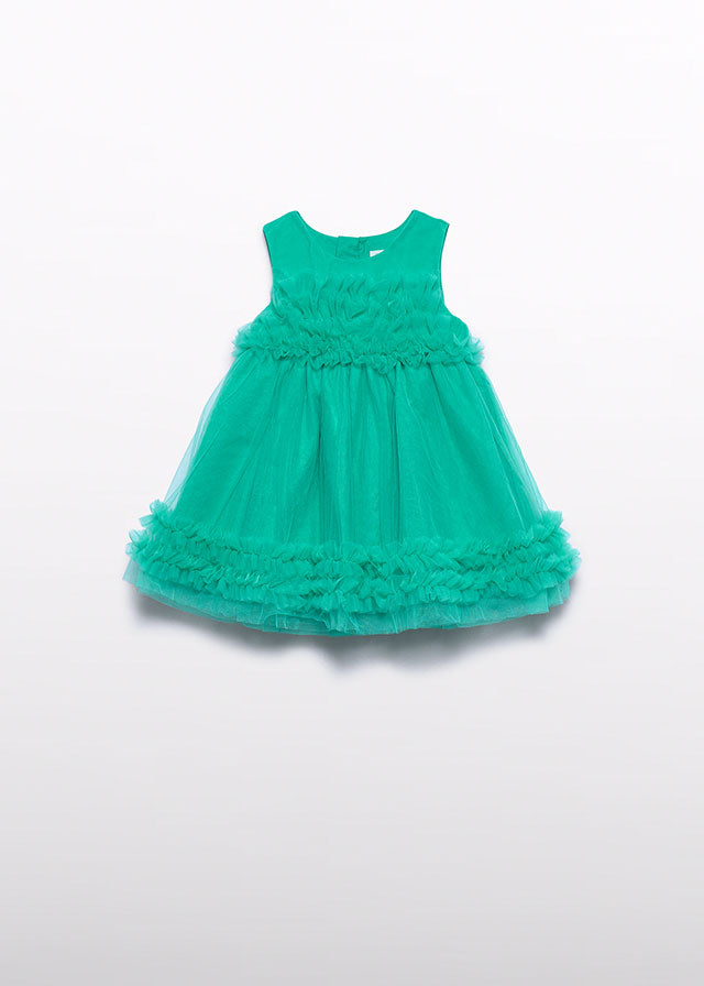 Abito Tulle Volan Verde 5014/93