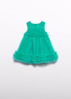 Abito Tulle Volan Verde 5014/93