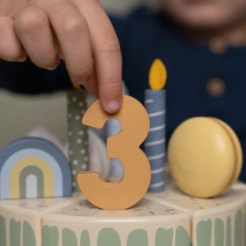 Torta di compleanno in legno  - 26 pezzi  MULTICOLORE LD8016