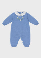 Blauer Baumwoll-Strampler mit Herzchenmuster T29L/1201