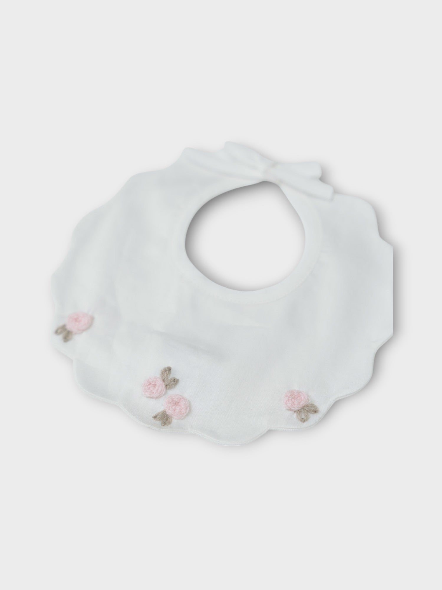 Bavetta rosa fiocco Neonata VANIGLIA IN10BAV/R