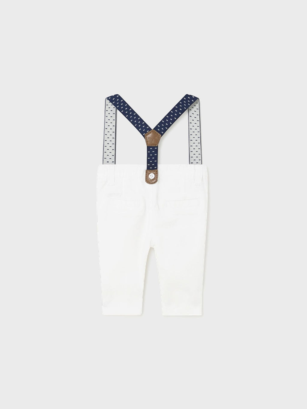 Pantaloni Cotone Bretelle Bianco 1536
