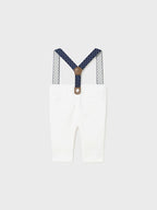 Pantaloni Cotone Bretelle Bianco 1536