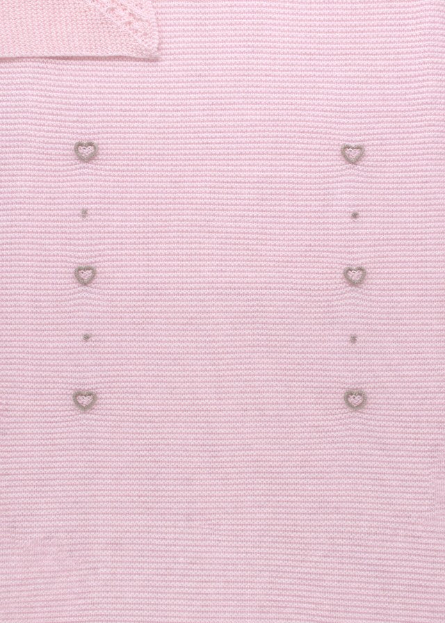 Dove Grey Pink Hearts Blanket EK6380/R