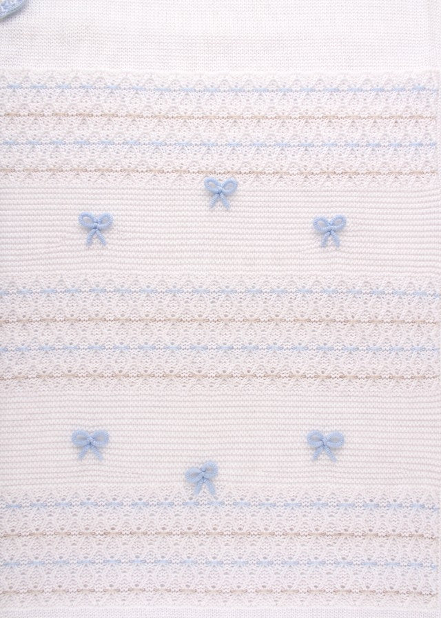 Sky Blue Smocked Blanket EK6580/C