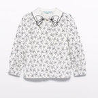 Blusa popelin satinato fiocco Bimba PANNA 5613/3 -  NANU' BABY