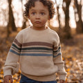 Maglione lavorato a maglia- Amici della foresta - Strisce Bimbo Avorio CL25092080