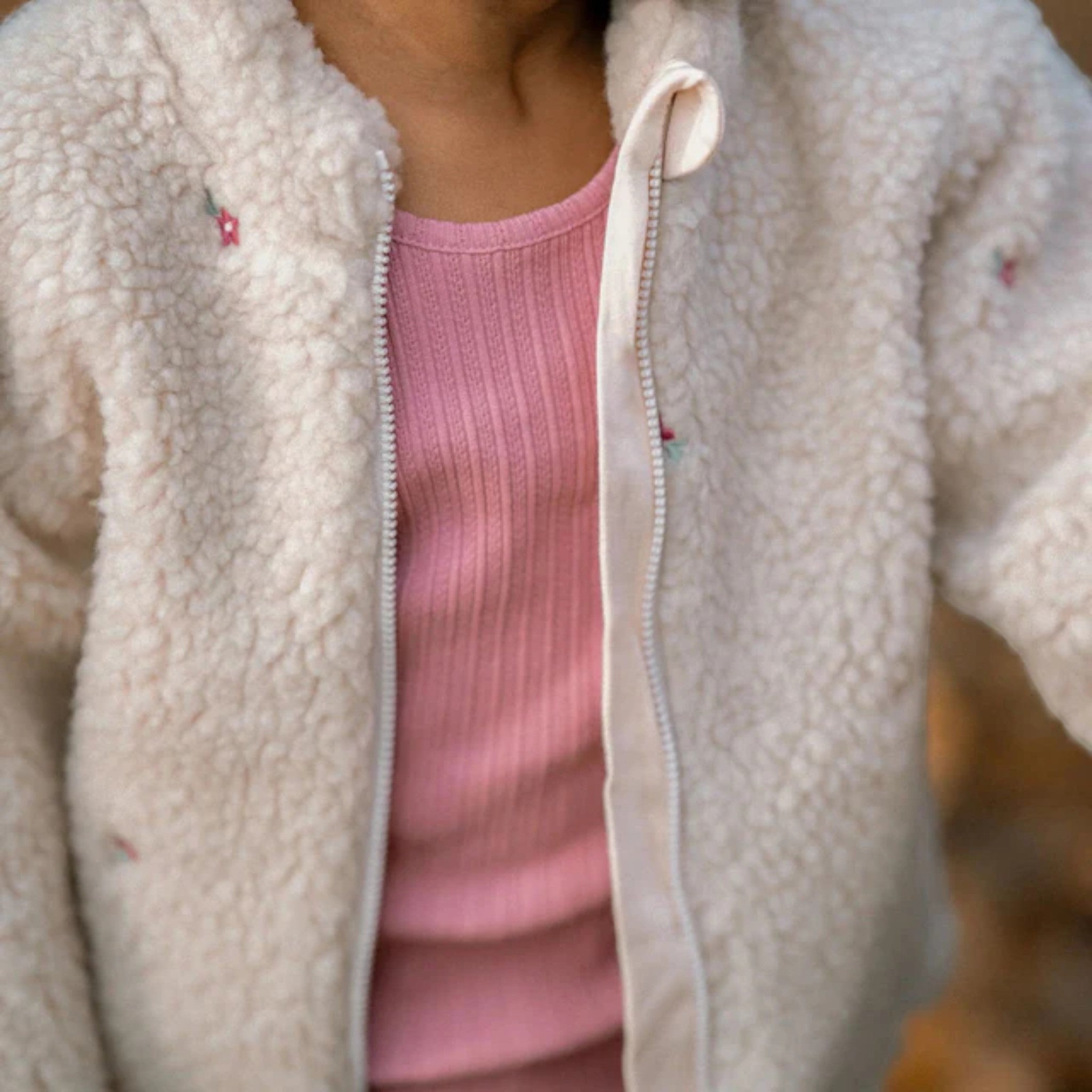 T-shirt a costine a manica lunga - Giardino delle fate  Rosa CL25091013