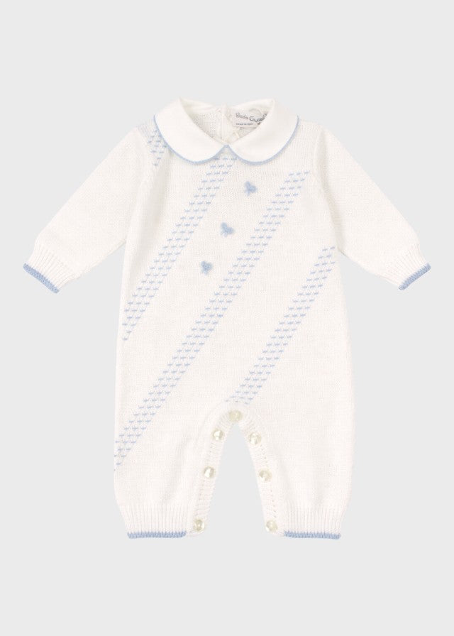 ENEA/TU Himmelblauer Baumwoll-Strampler mit Schleife