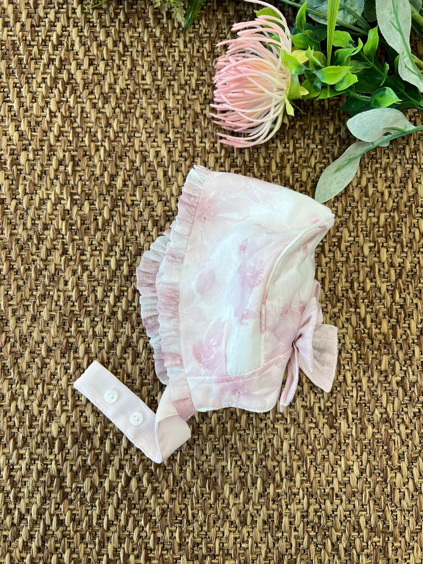 Cuffia in tessuto Rose Neonata ROSA ANTICO 009-21166