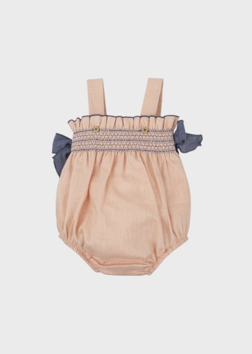 Pagliaccetto Bretelle Fiocchi Rosa 30427 corredino e abbigliamento neonato | NANU' BABY