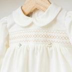 Pagliaccetto Velluto Neonata VANIGLIA - MARLÙ IN6623 corredino e abbigliamento neonato | NANU' BABY