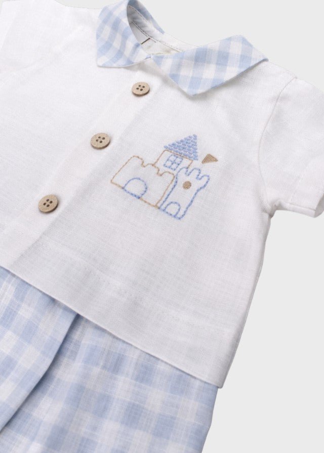 Pagliacetto Lino Casetta Cielo EK5521 corredino e abbigliamento neonato | NANU' BABY