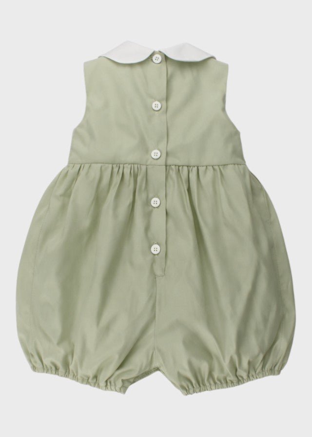 Pagliacetto Taffetà Punto Smock Verde FF648345/1878 corredino e abbigliamento neonato | NANU' BABY