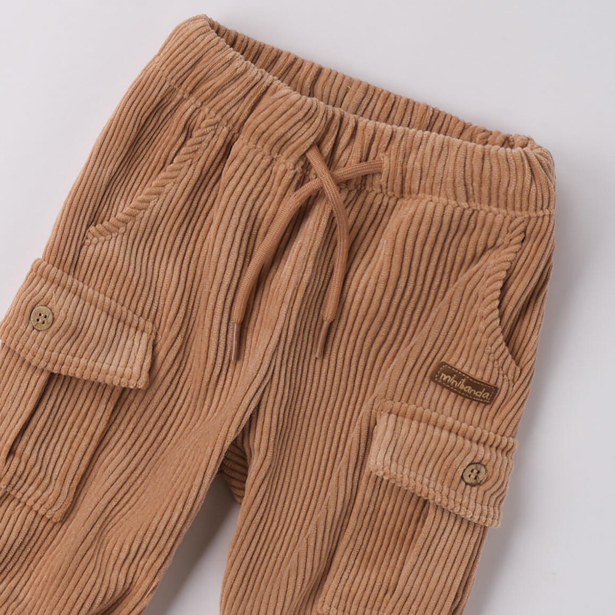 Pantalone Cargo Velluto Neonato Beige 3F627/945