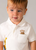 Polo Cotone Stampa Bianco 1108/16 corredino e abbigliamento neonato | NANU' BABY