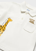 Polo Cotone Stampa Bianco 1108/16 corredino e abbigliamento neonato | NANU' BABY