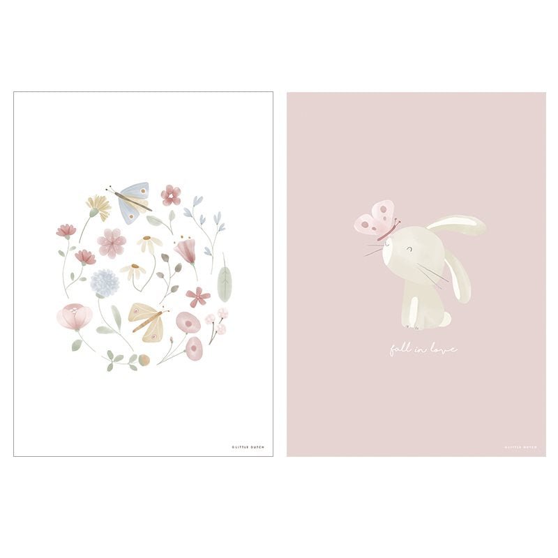 Poster Fiori e Farfalle - A3 ROSA PW11421690 corredino e abbigliamento neonato | NANU' BABY